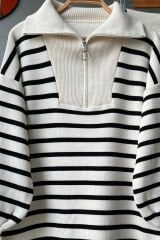 Fermuarlı Alt - Üst Triko Takım Kemik - Tek Ebat