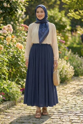 Çilek Kumaş Mevsimlik Salaş Maxi Boy Etek