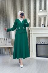 İşleme Detaylı Etekli Takım Bordo