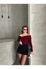 madonna yaka kemer detaylı bluz