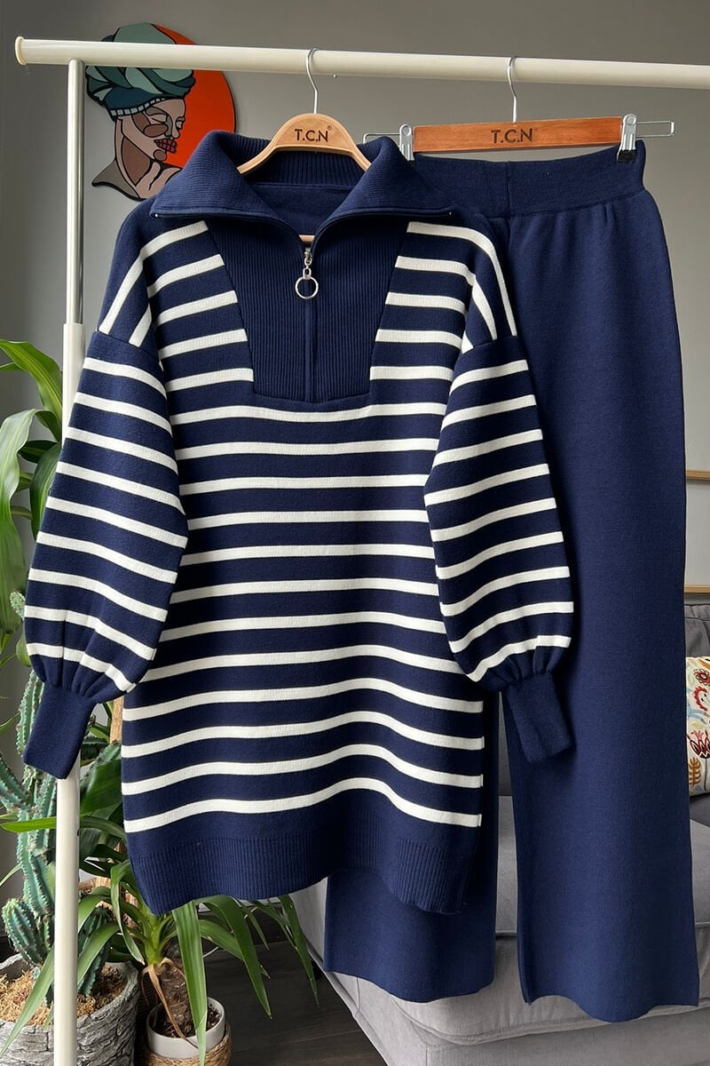 Fermuarlı Alt - Üst Triko Takım