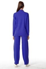 Düğme Detaylı Fitilli Triko Takım