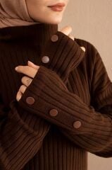 Düğme Detaylı Fitilli Triko Takım