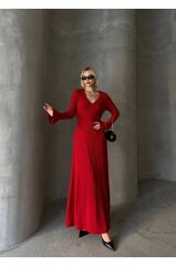 Uzun Kol V Yaka Triko Elbise