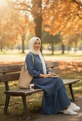 İnce Kot Tesettür Elbise