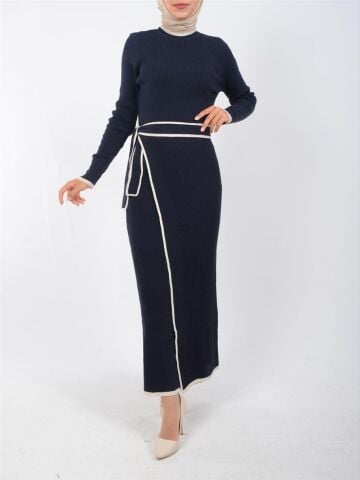 Yandan Bağlamalı Triko Elbise