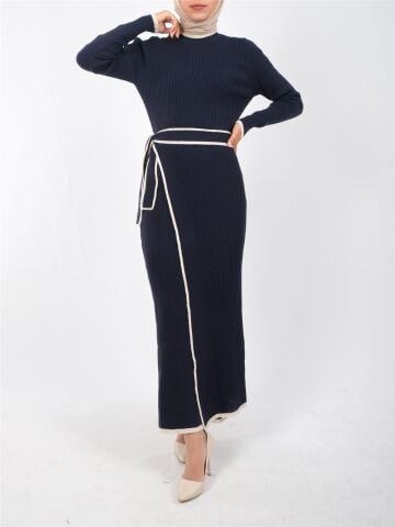 Yandan Bağlamalı Triko Elbise