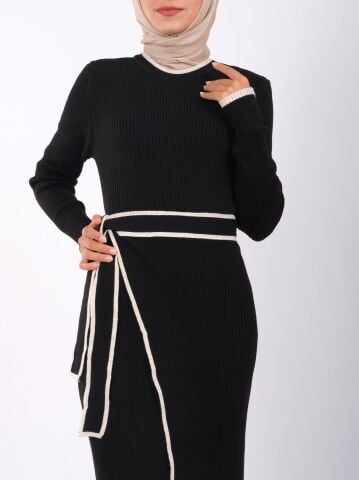 Yandan Bağlamalı Triko Elbise