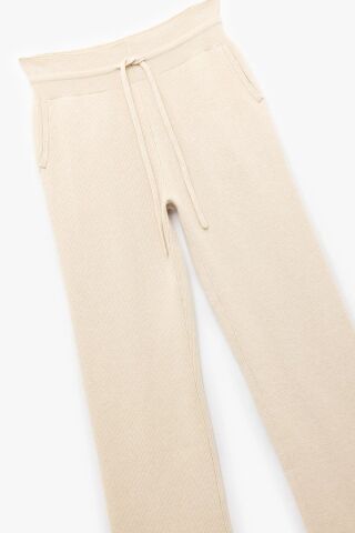 Cepli Bağcıklı Triko Pantolon