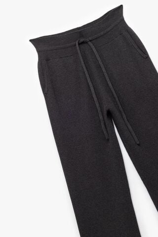 Cepli Bağcıklı Triko Pantolon