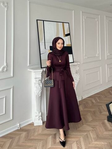 Bağlamalı Modern Kesim Scuba Etekli Takım