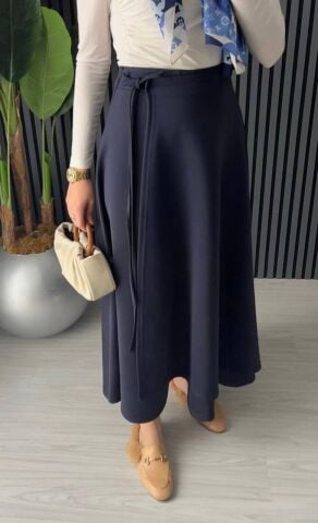 Yandan bağlamalı fermuarlı Scuba etek