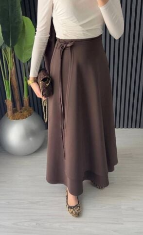 Yandan bağlamalı fermuarlı Scuba etek